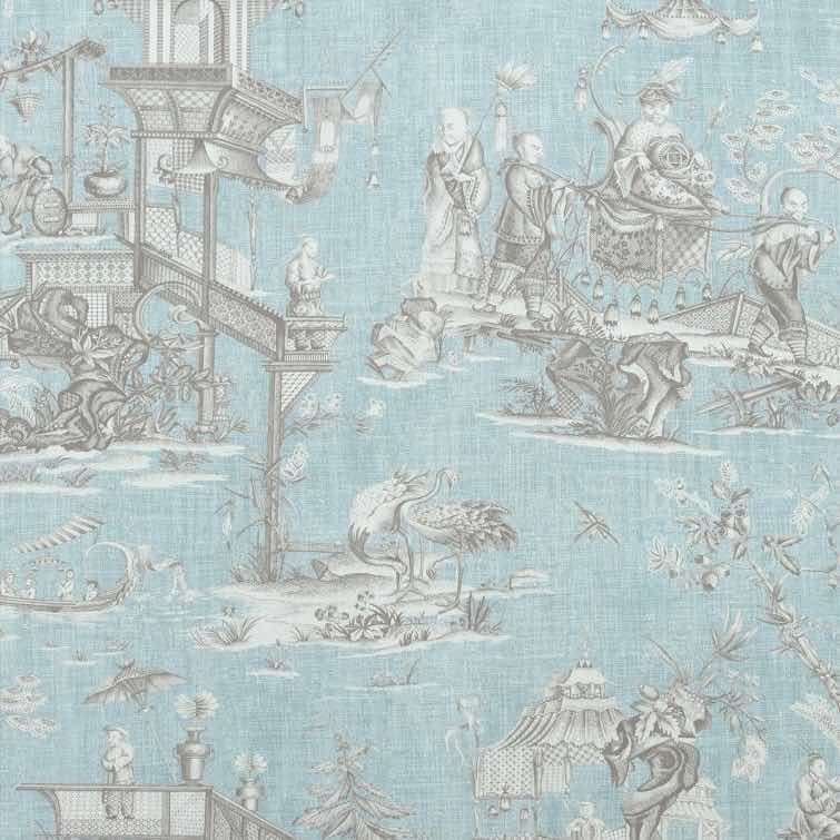 Thibaut Cheng Toile Fabric in Robin's Egg